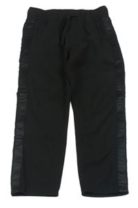 Černé plátěné kalhoty s pruhem H&M