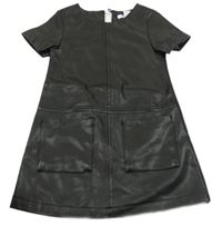 Černé koženkové šaty s kapsami PRIMARK