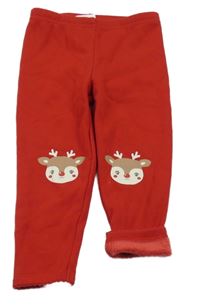 Červené zateplené legíny se soby C&A