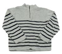 Sivo-čierny pruhovaný sveter H&M