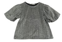 Černo-stříbrné třpytivé tričko H&M