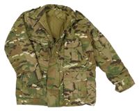 Khaki army plátěná zateplená bunda s kapsami