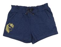 Tmavomodré kraťasy se zlatým jednorožcem H&M