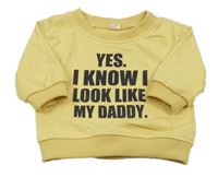 Žltá mikina s nápisom