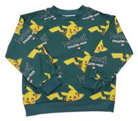 Tmavozelená mikina s Pikachu H&M
