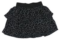 Antracitová ľahká sukňa s leopardím vzorom H&M
