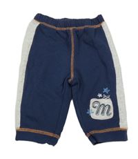 Tmavomodro-sivé tepláky s písmenem George