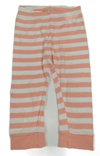 Bílo-růžové pruhované pyžamové kalhoty Topomini