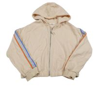 Svetloružová -farebná prepínaci crop mikina s pruhmi a kapucňou M&S