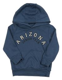 Tmavomodrá mikina s nápisem a kapucí F&F