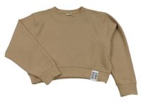 Hnedá rebrovaná crop mikina F&F