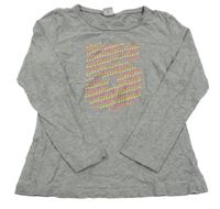 Sivé tričko s číslem z kamínků S. Oliver