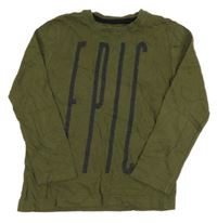 Khaki triko s nápisem Primark