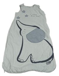 Světlešedo-bílý pruhovaný zateplený spací pytel so slonom George