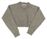 Sivý crop sveter Shein