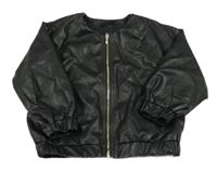 Čierna koženková podšitá bunda H&M