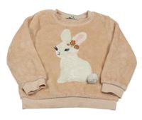 Ružová plyšová mikina s králikom C&A