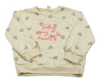 Smotanová mikina so srdiečkami a nápisom LC Waikiki