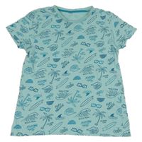 Svetlomodré tričko s obrázkami C&A