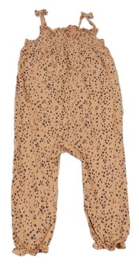 Meruňkovo-šedý kalhotový overal s leopardím vzorem H&M