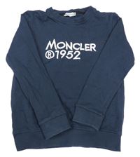 Tmavomodrá mikina s nápisom a číslem Moncler