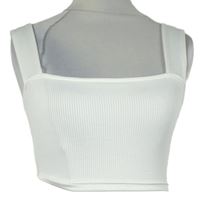 Dámsky biely rebrovaný crop top H&M