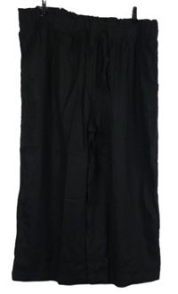 Dámské černé lněné culottes kalhoty Papaya 