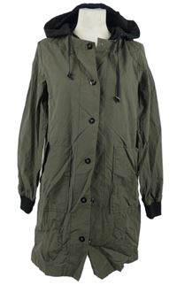 Dámska kaki-čierna šušťáková parka s kapucňou FB Sister