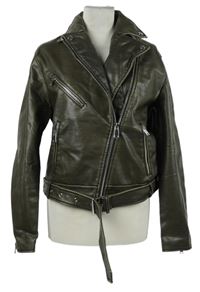 Dámsky hnedý koženkový crop krivák Zara