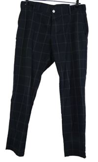 Pánské tmavomodré kostkované kalhoty Zara 