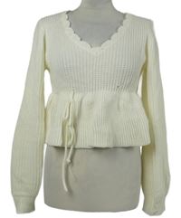 Dámský smetanový crop svetr Shein 