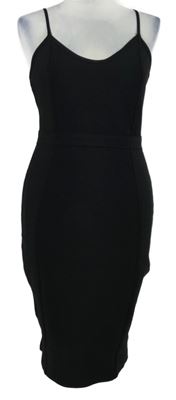 Dámské černé elastické pouzdrové šaty Ninety