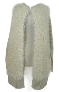 Dámský béžový chlupatý svetrový cardigán F&F