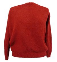 Dámský červený chlupatý svetr 