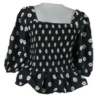 Dámská černá kytičkovaná žabičková crop haelnka New Look 