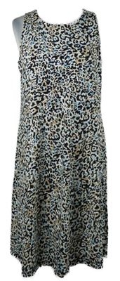 Dámské černo-béžovo-modré vzorované šaty M&S