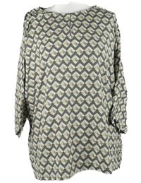 Dámská šedo-zeleno-růžová vzorovaná halenka Gina Benotti 