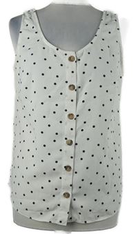 Dámsky smotanový bodkovaný blúzková ý top TU