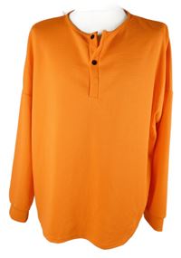 Dámske oranžové strukturované tričko s knoflíčky vel. 4XL