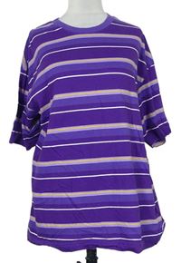Dámske fialové pruhované tričko H&M