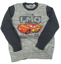 Sivý melírovaný sveter s Cars Disney