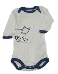 Bílo-tmavomodré body s medvědem Petit Bateau