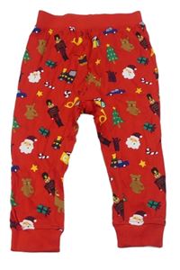 Červené pyžamové kalhoty s obrázky H&M