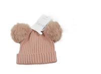 Nové- Světlerůžová čepice s bambulemi Matalan