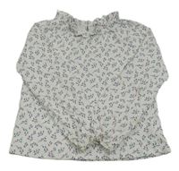 Biele kvetinové tričko Okaidi