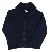 Tmavomodrý propínací svetr F&F