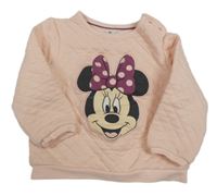 Světlerůžová prošívaná mikina s Minnie Disney