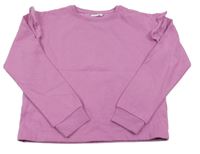 Ružová crop mikina s volánikom Name it