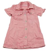 Růžové riflové propínací šaty Zara