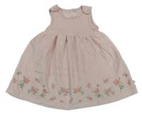 Svetloružové zamatové šaty s kvietkami Jasper Conran